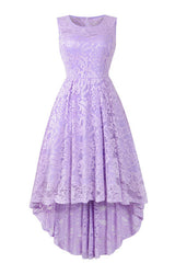 Bachelorette Party Games, Sleeveless Hi-Low Lace Lavender Party Dress