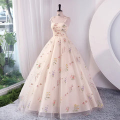 Luxury Floral Embroidery Long Pink Prom Evening Dresses Women Summer Party Formal Occasions Reception Dress