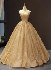 Ball Gown Sequins Gold Quinceanera Dress Sweet 16 Dresses With Pocket