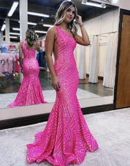 Mermaid Unique One Shoulder Sequins Prom Dress