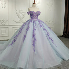 Quinceanera Dress Charming Off-the-shoulder Prom Dresses Appliques Lace Up Ball Gown with Sequins