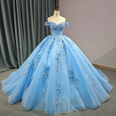 Quinceanera Dress Elegant Sweetheart Off-the-shoulder Appliques Ball Gown