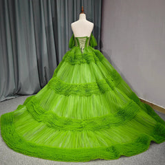 Quinceanera Dress Green Exquisite A Line Off-the-Shoulder Ball Gown