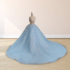 Quinceanera Dresses Spaghetti Straps Beading with 3D Butterfly Appliques