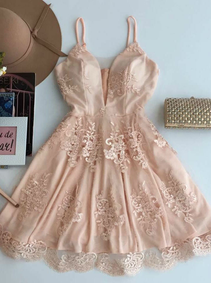 Short Champagne Tulle Homecoming Dress A-Line Spaghetti Straps Homecoming Dress