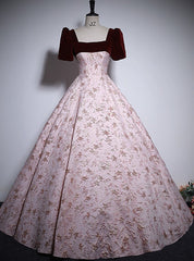 Vintage Burgundy Short Sleeve Quinceanera Dress