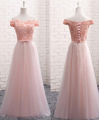Homecomming Dresses Lace, A Line Lace Tulle Off Shoulder Long Prom Dress, Evening Dress