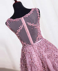 Maxi Dress Outfit, Cute Pink Lace Tulle Short Prom Dress, Pink Evening Dress