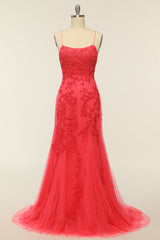 Evening Dress Designer, Coral Backless Long Prom Dress with Appliques