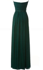 Evening Gown, Wonderful Hunter Green Chiffon Ruffle Sweetheart Floor Length Empire Bridesmaid Dresses