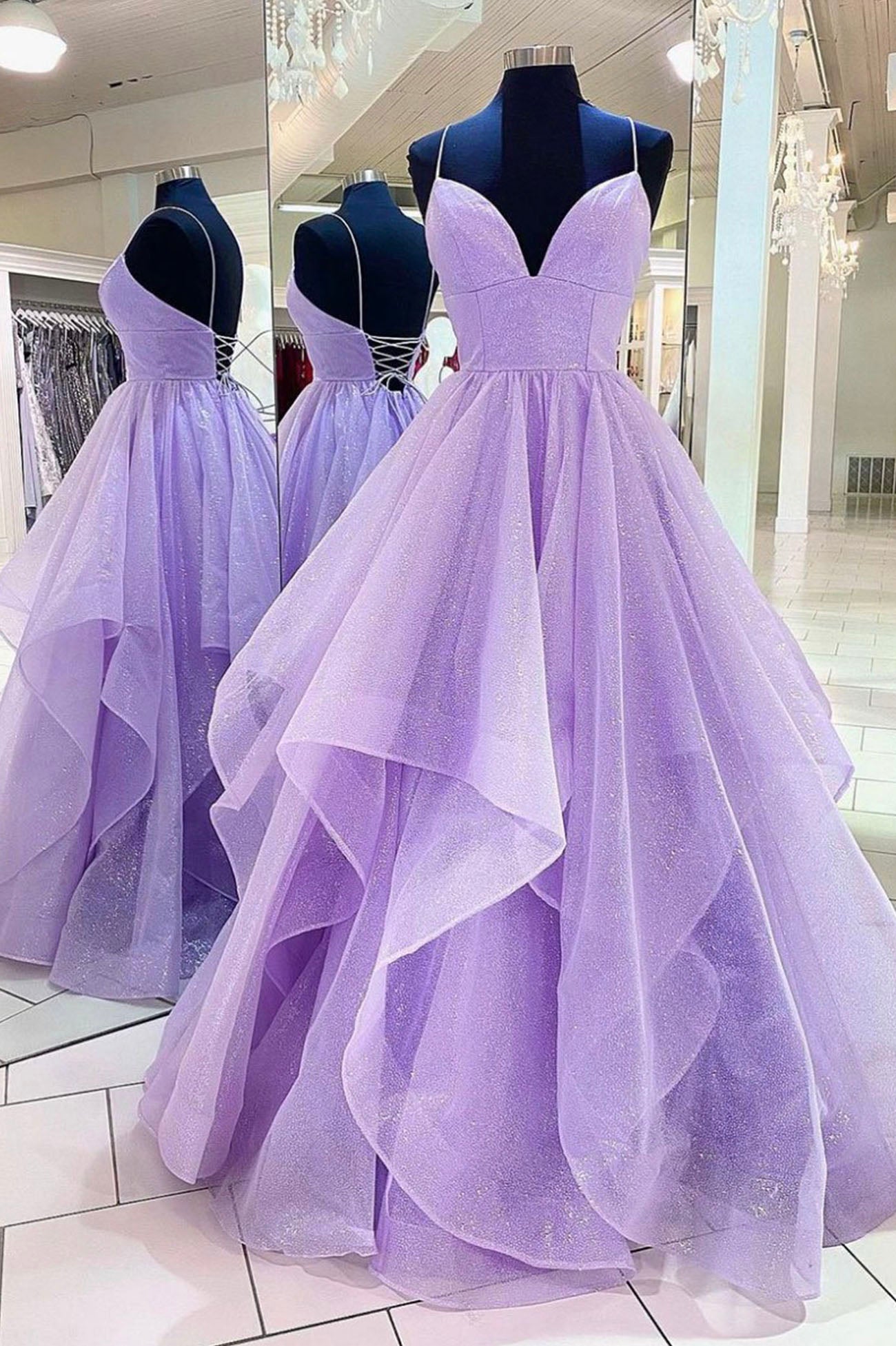 Sage Green Wedding, Purple A-Line Tulle Long Prom Dresses, Purple Party Evening Gowns