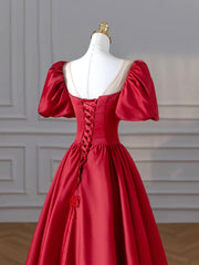 Formal Dress For Sale, Burgundy Satin Long Prom Dresses, Lovely A-Line Formal Dresses