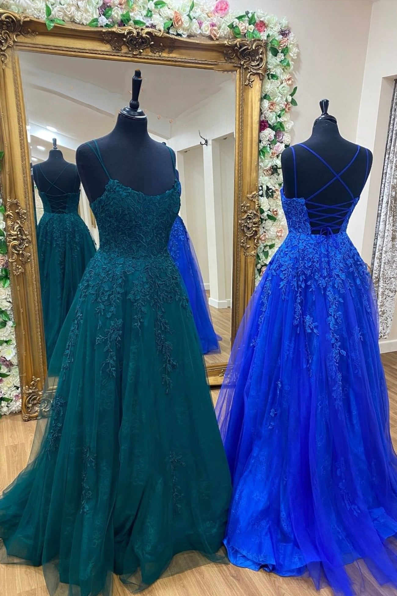 Homecoming Dresses For Middle School, Cute Tulle Lace Long Prom Dress, A-Line Backless Evening Dress