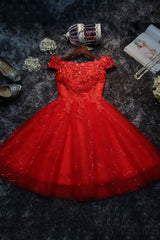 Homecoming Dress Shops, Cute Lace Short A-Line Prom Dresses, Off the Shoulder Party Dresses