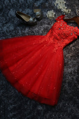 Homecoming Dresses Fashion Outfits, Cute Lace Short A-Line Prom Dresses, Off the Shoulder Party Dresses