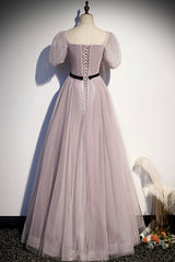 Prom Theme, A-Line Tulle Long Prom Dresses, Simple Evening Dresses