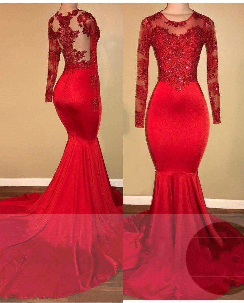Bridesmaid Dresses Fall Color, 2024 Red Mermaid Prom Dresses