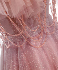 Homecoming Dresses Ideas, Pink Sweetheart Tulle Long Prom Dress, Pink Tulle Formal Dress, 1