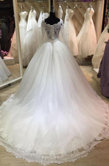 Wedding Dresses Mermaid, Elegant Long Sleeves Lace White Ball Dresses