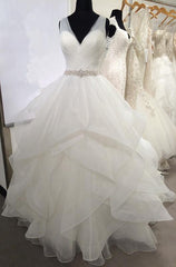 Wedding Dress Mermaid, 2024 New Arrival Sweetheart Organza Ruffles Backless Pleated Ball Dresses