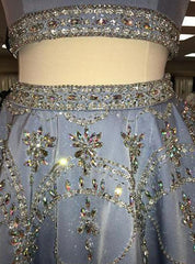 Classy Dress, 2024 A-Line/Princess Jewel Neck Sleeveless Cut Out Back Beading Two Piece Cut Short/Mini Homecoming Dresses