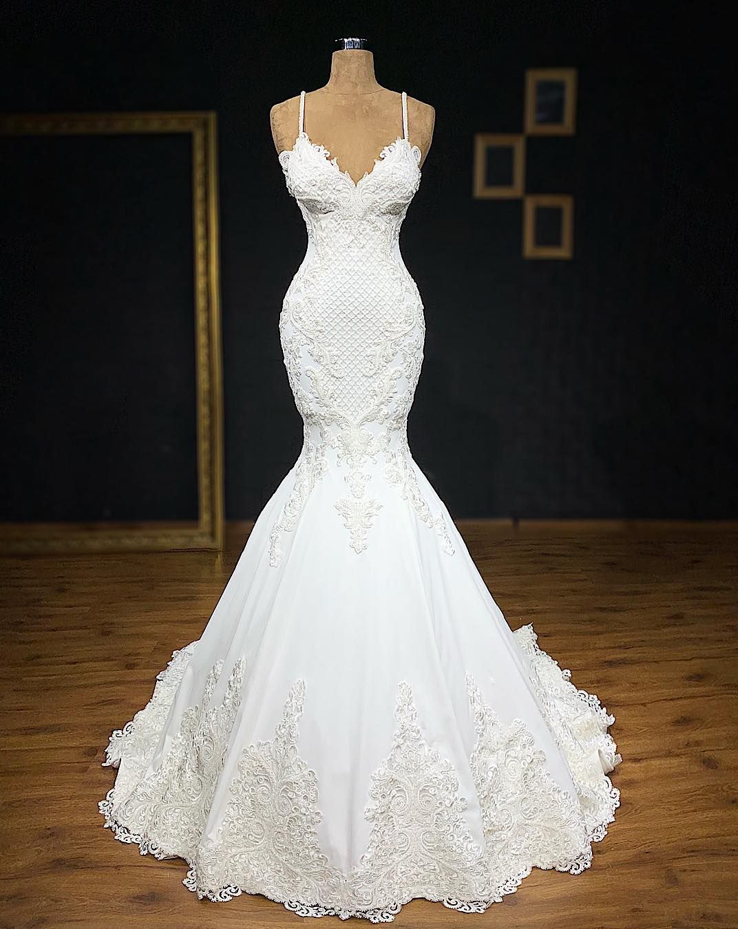 Wedding Dress Trends, 2024 Sexy Mermaid/Trumpet Spaghetti Straps Sweetheart Satin Applique Wedding Dresses