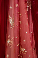 Party Dresses In Store, Red Tulle Long Prom Dresses, A-Line Off the Shoulder Formal Dresses