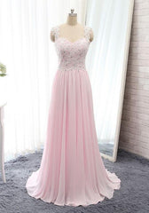 Bridesmaid Dress Wedding, Chiffon Princess/A-Line Pale Pink Prom Dresses