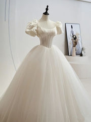 Party Dress Christmas, 2024 Charming White Ball Gown Long Prom Dresses