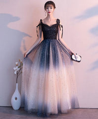 Homecoming Dress Shopping Near Me, Black Sweetheart Tulle Sequin Long Prom Dress, Black Evening Dress