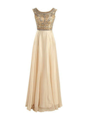 Bridesmaid Dresses Short, Floor-Length/Long A-Line/Princess Beading Floor-Length/Long Chiffon Prom Dresses