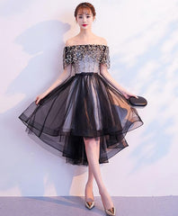 Homecoming Dresses Pink, Black Tulle Lace Short Prom Dress, Black Tulle Homecoming Dress