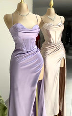 Hoco Dress, Lilac Long Prom Dresses Party Evening Gowns