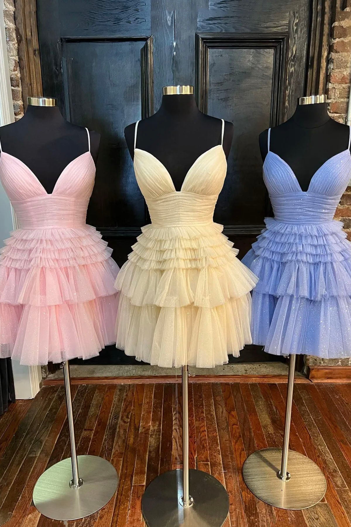 Homecoming Dresses For Kids, Cute Tulle V-Neck Short Prom Dress, A-Line Homecoming Party Dress