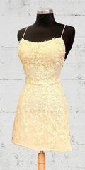 Formal Dresses Corset, Free Shipping Short Yellow Prom Dress, 5925