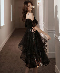 Prom Dresses Vintage, Black Tulle Short Prom Dress, Black Homecoming Dress