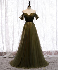 Prom Dresses Online, Simple Sweetheart Tulle Off Shoulder Long Prom Dress, Tulle Formal Dress