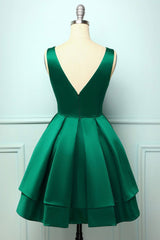 Prom Dresses Purple, Green Satin Short Prom Dresses, A-Line Homecoming Dresses