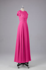 Dress Casual, Beautiful A-Line Cap Sleeves Long Bridesmaid Dresses With Pockets