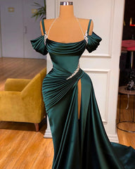 Party Dresses Summer Dresses 2045, Stunning Off-the-Shoulder Mermaid Prom Dress Ruffles With High Split