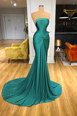 Party Dressed Short, Elegant Strapless Long Mermaid Evening Prom Dress Online