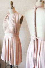 Party Dress Outfit, Cute Short A-Line Pink Bridesmaid Dress