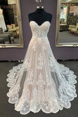 Wedding Dresse Styles, Modest Sweetheart Lace Long Wedding Dresses Beach Wedding Dresses