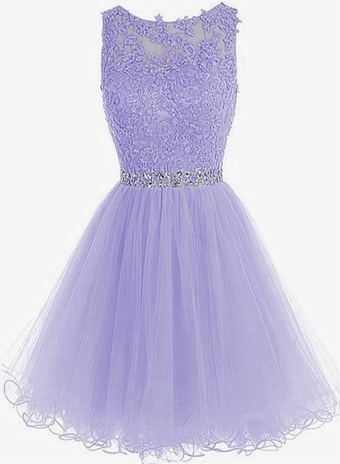 Party Fitness, Cute Round Neck Lace Short Purple Prom Dresses, Purple Homecoming Dresses