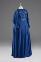 Evening Dress 1934S, A-line V-Neck Short Sleeves Chiffon Mother of The Bride Dress