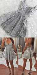 Formal Dressed Long Gowns, Charming Lace Prom Dress, Sexy Short Prom Dress, Spaghetti Straps Prom Gowns Homecoming Dress, Hot