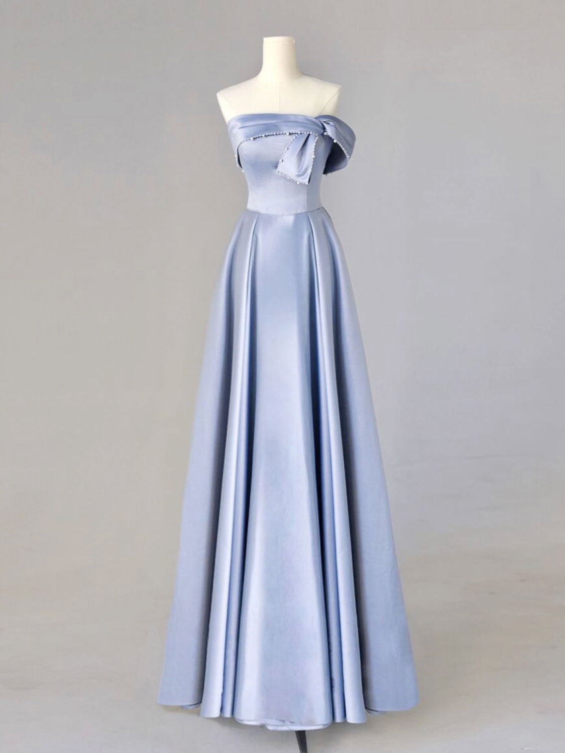 Prom Dress Colors, A-Line Blue Satin Long Prom Dresses, Blue Formal Evening Dresses