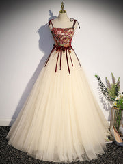 Bridesmaid Dresses Uk, A line Champagne Long Prom Dresses, Champagne Formal Gown With Beading Velvet