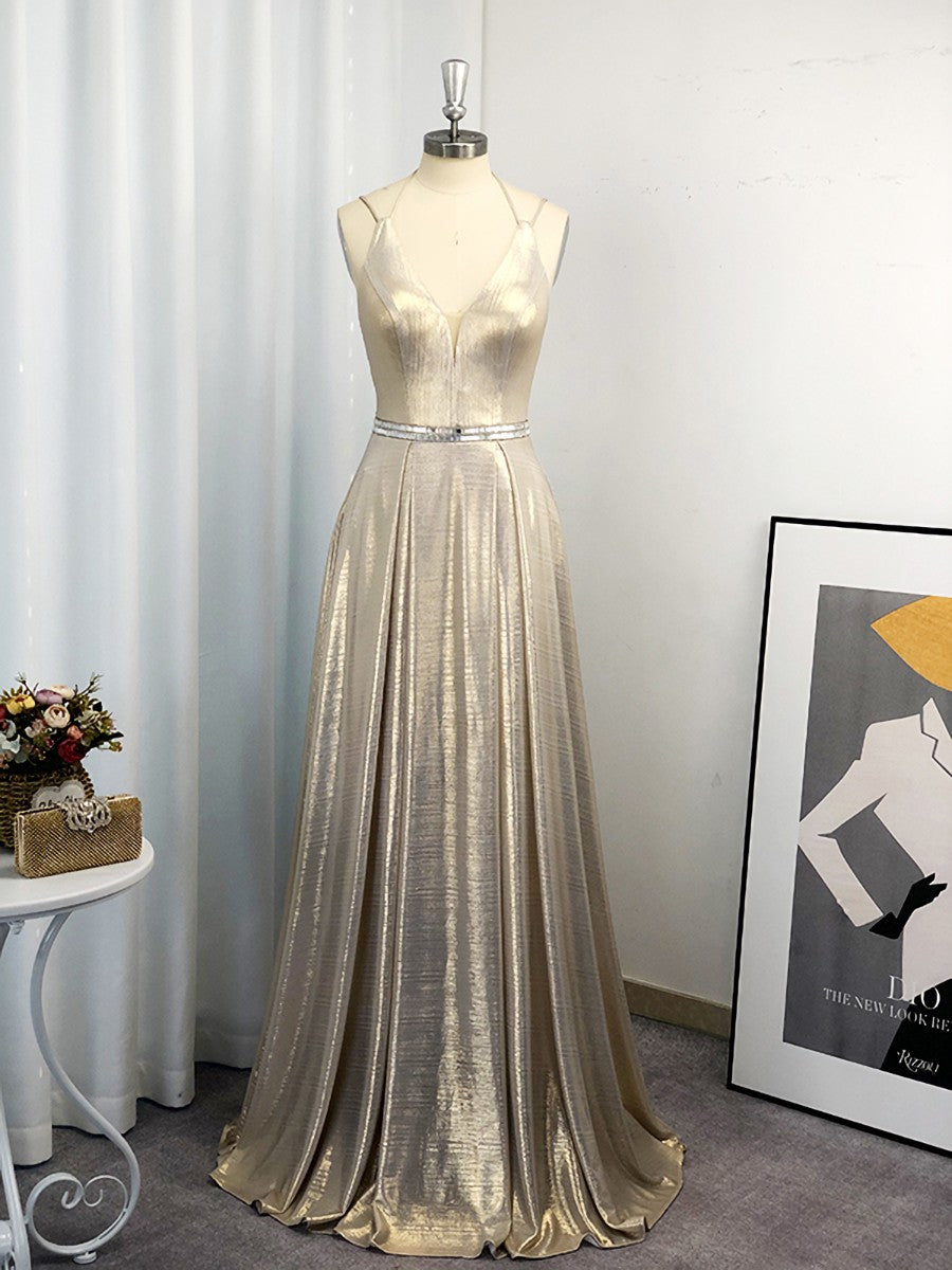 Bridesmaids Dresses Fall Colors, A-line Halter Ruffles Floor-Length Dress