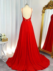 Bridesmaids Dress Styles, A-line Halter Sequin Sweep Train Chiffon Dress
